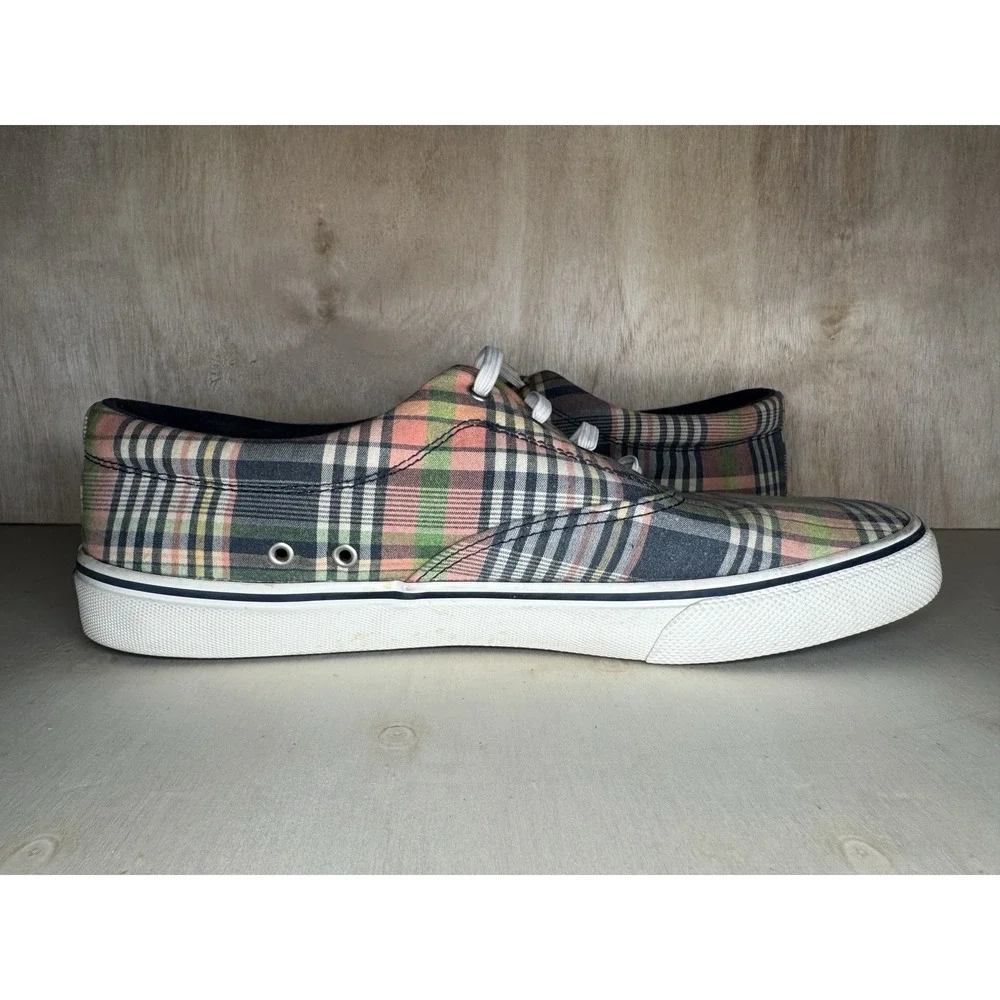 Sz 11.5 Sperry Plaid Canvas‎ Sneakers Lace Up Casual Shoes Men